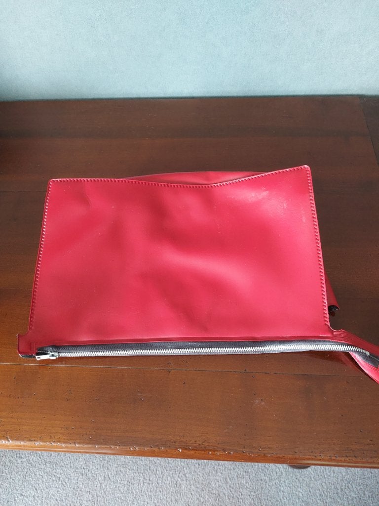Knalrode toilettas met zwarte vakverdeling en rits, Ophalen of Verzenden, Nieuw, Rood, Heer of Dame