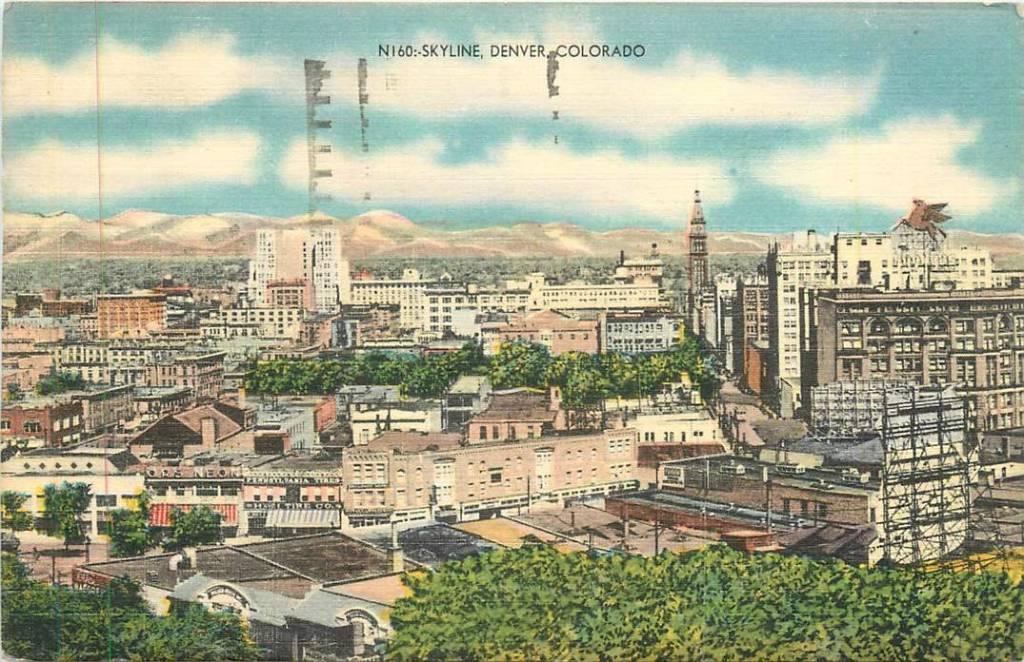 381-443-009 Denver Colorado Skyline, Verzenden, Voor 1920, Overig Europa