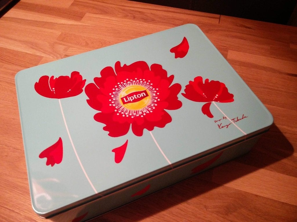 Lipton theeblik met bloemendesign, Ophalen of Verzenden, Zo goed als nieuw, Thee, Overige merken