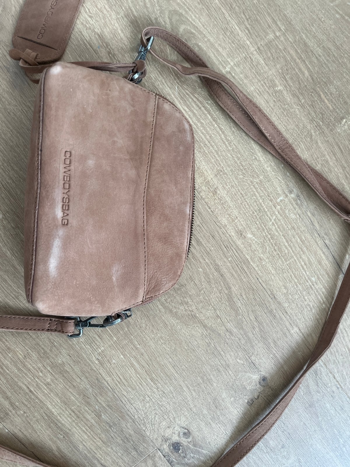 Cowboysbag Schoudertasje - Bruin Leer, Verzenden, Gebruikt, Bruin, Schoudertasje