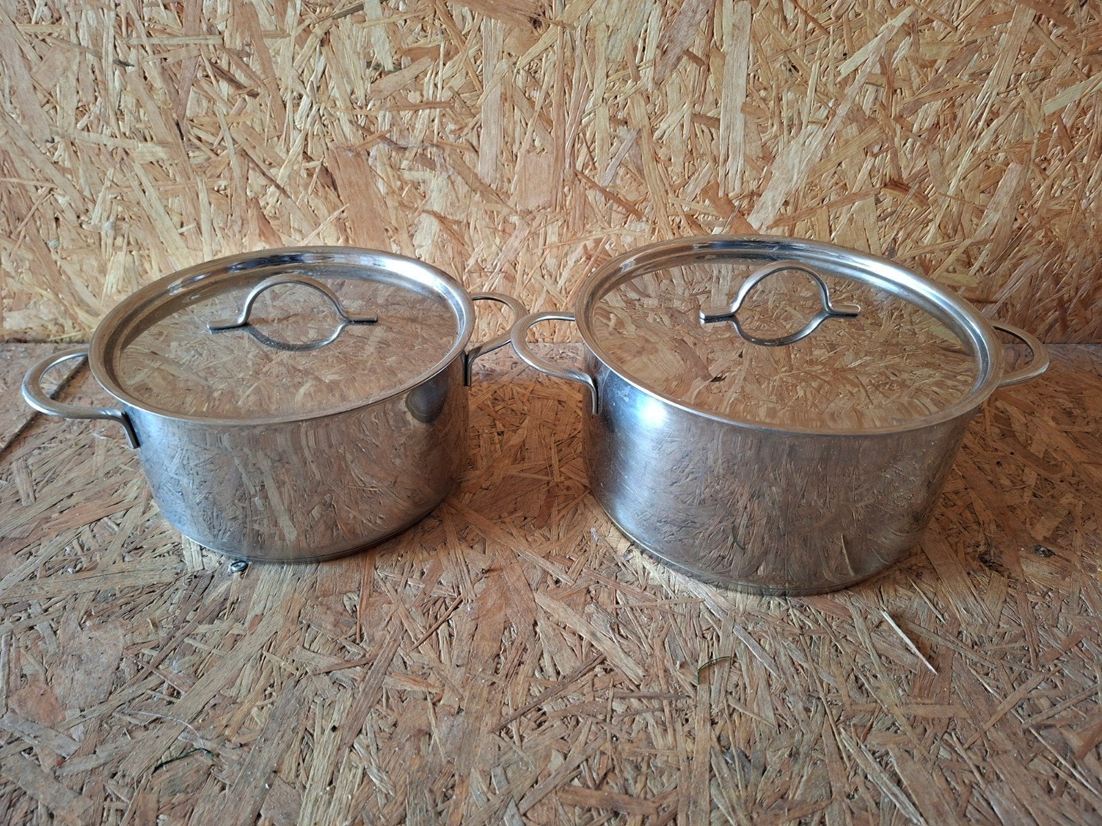 2 pannen van Gero , kookpannen, Huis en Inrichting, Keuken | Potten en Pannen, Gebruikt, Pannenset, Ophalen of Verzenden, Rvs
