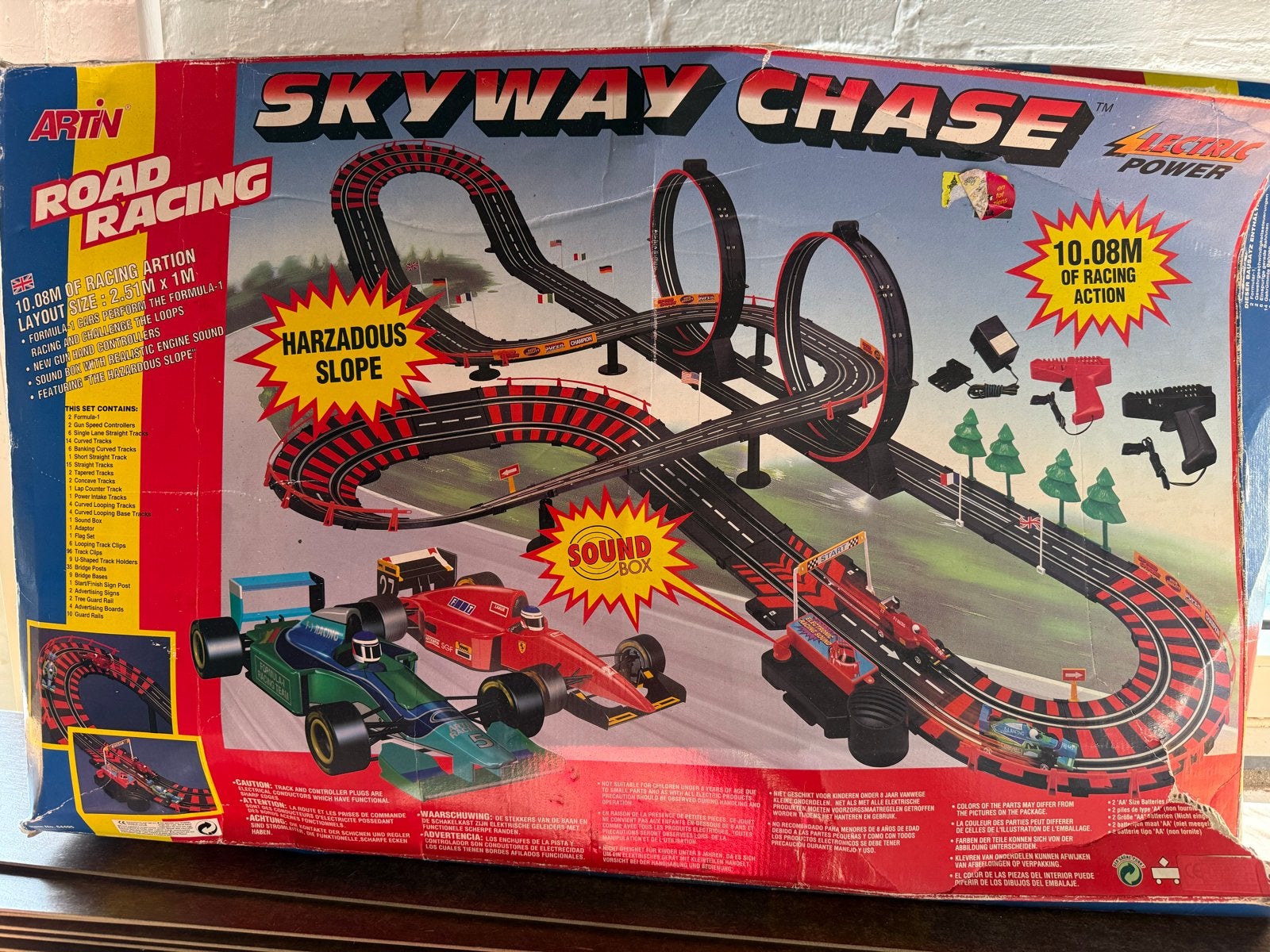 Artin Skyway Chase elektrische racebaan 10,08 meter, Overige merken, Ophalen of Verzenden, Met looping, Elektrisch