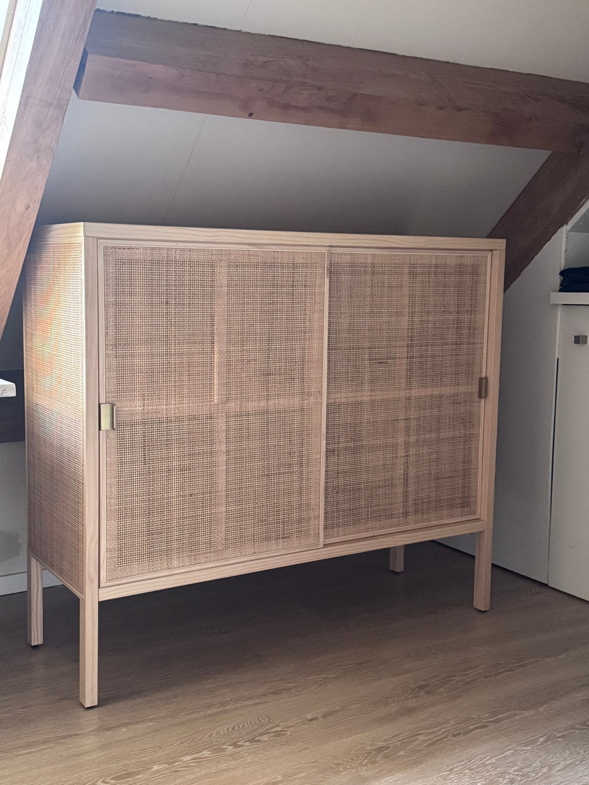 IKEA STOCKHOLM 2025 Kast met schuifdeuren, rotan/grenen, Huis en Inrichting, Ophalen of Verzenden, Zo goed als nieuw