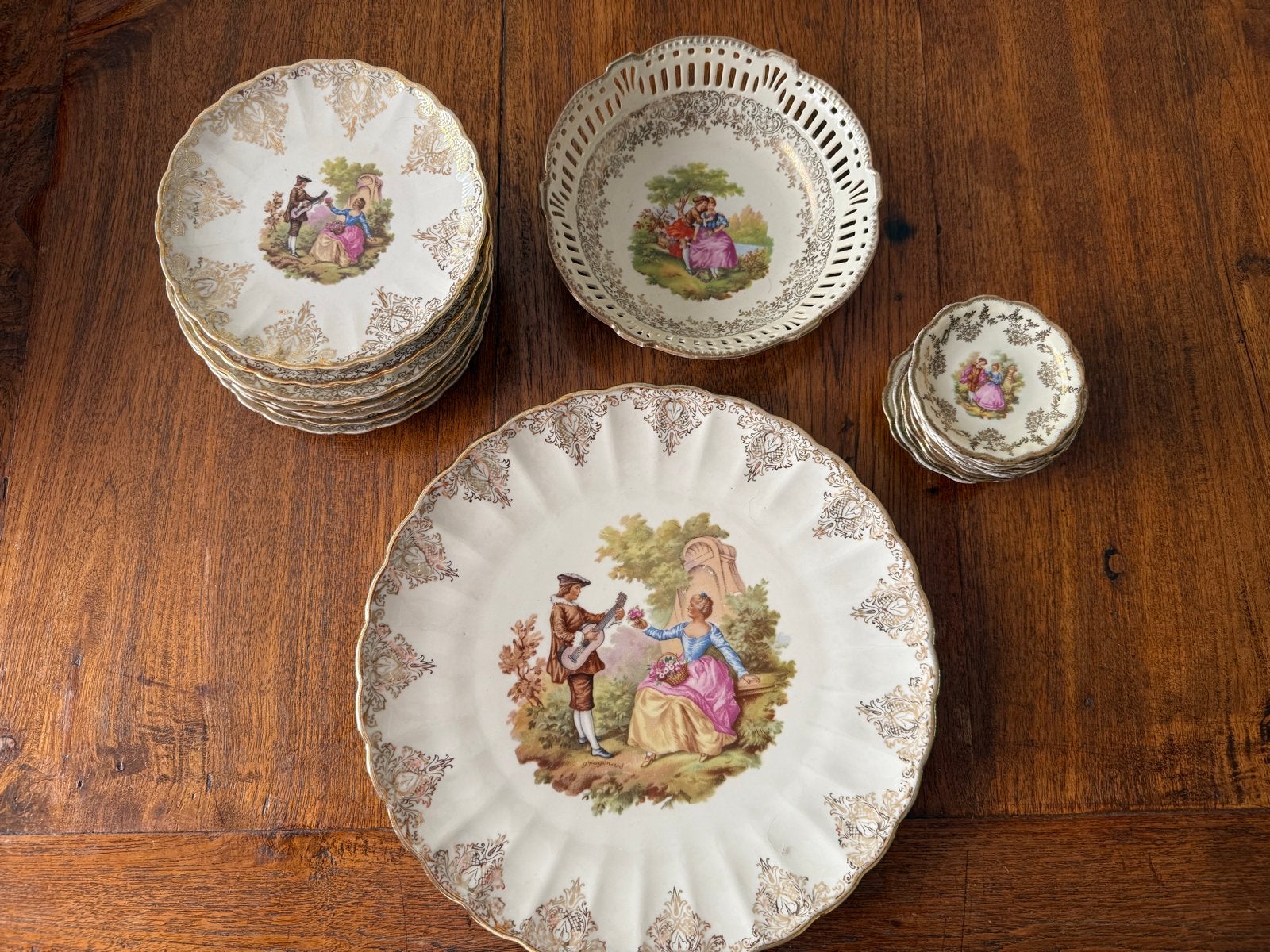 Gebaksservies-Vintage J.G. & Z. H. Germany Fragonard Servies, Ophalen of Verzenden
