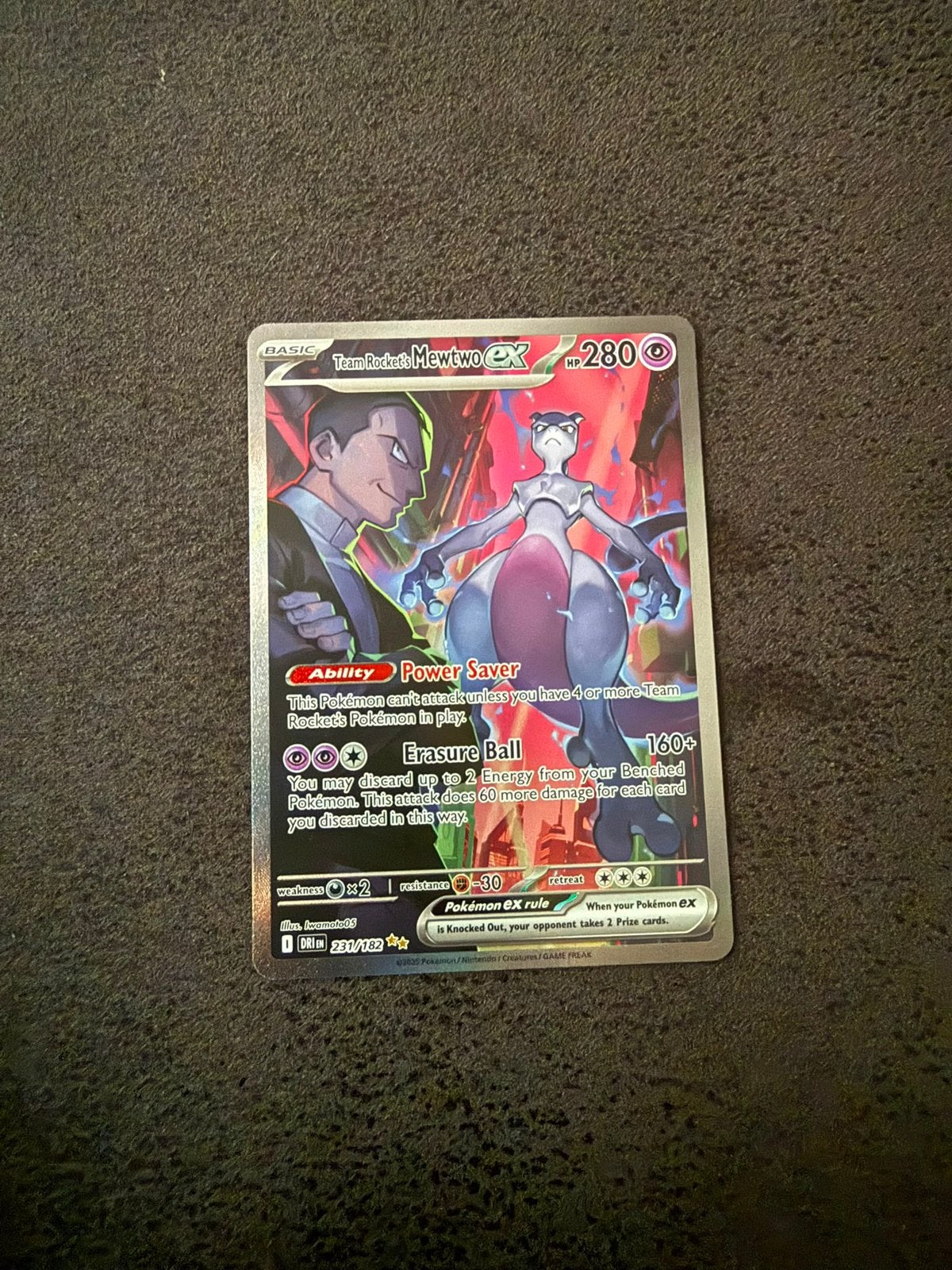 Team Rocket's Mewtwo ex (DRI 231) Pokémon Kaart, Ophalen of Verzenden, Zo goed als nieuw, Losse kaart, Foil