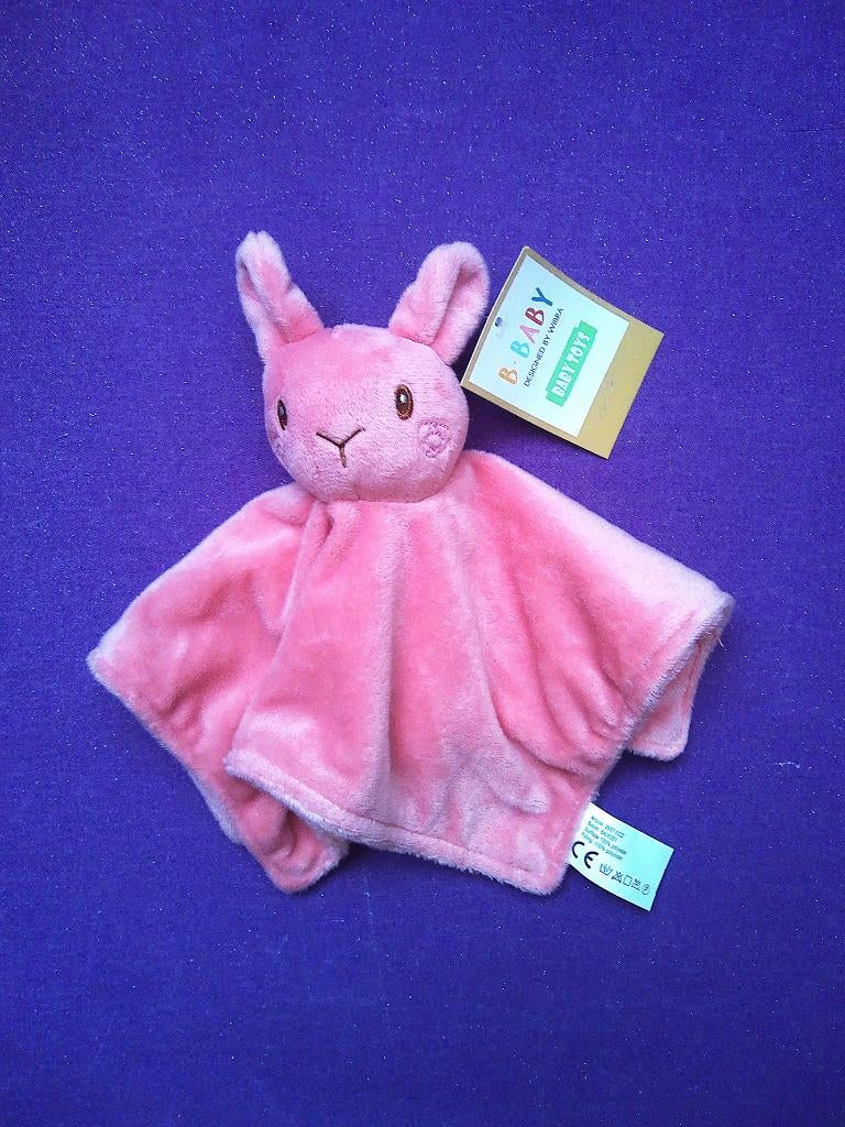 WIBRA BABY TOYS Knuffeldoekje KONIJN **Nieuw met Kaartje**, Overige merken, Ophalen of Verzenden, Met label, Roze