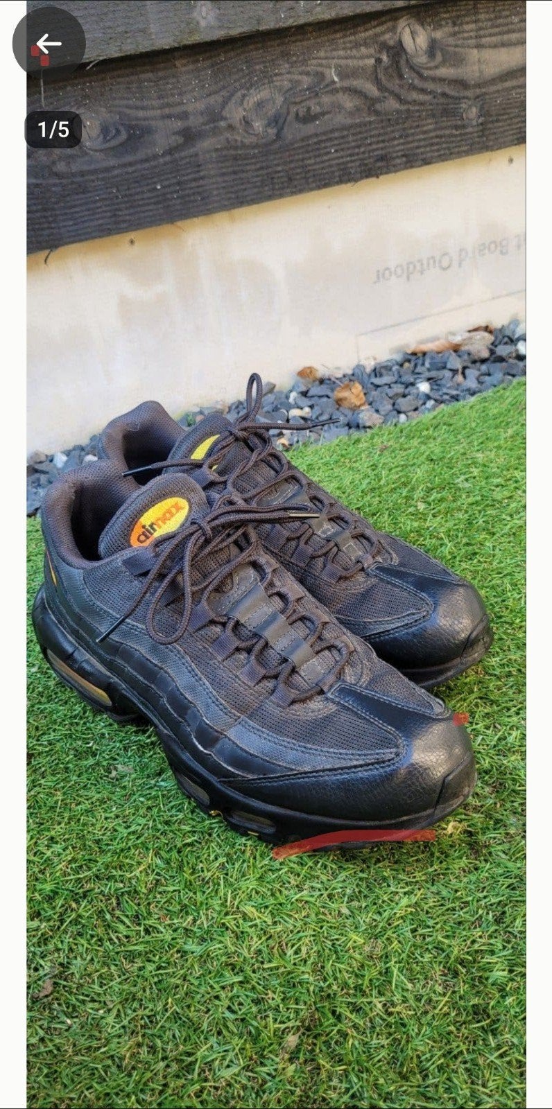 Nike Air Max 95 - Zwart met gele details, Ophalen, Zwart, Nike, Sneakers of Gympen
