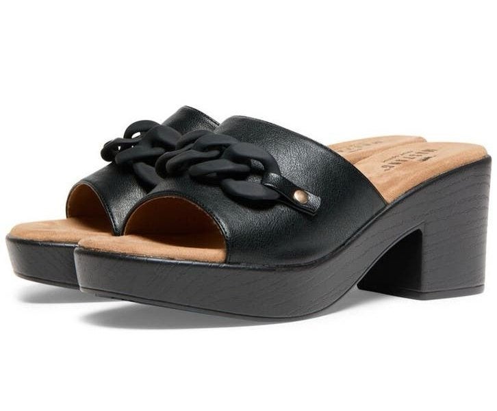 Mustang muiltjes met hak maat 40, zwart, leer, nieuw, Zwart, Nieuw, Sandalen of Muiltjes, Ophalen of Verzenden
