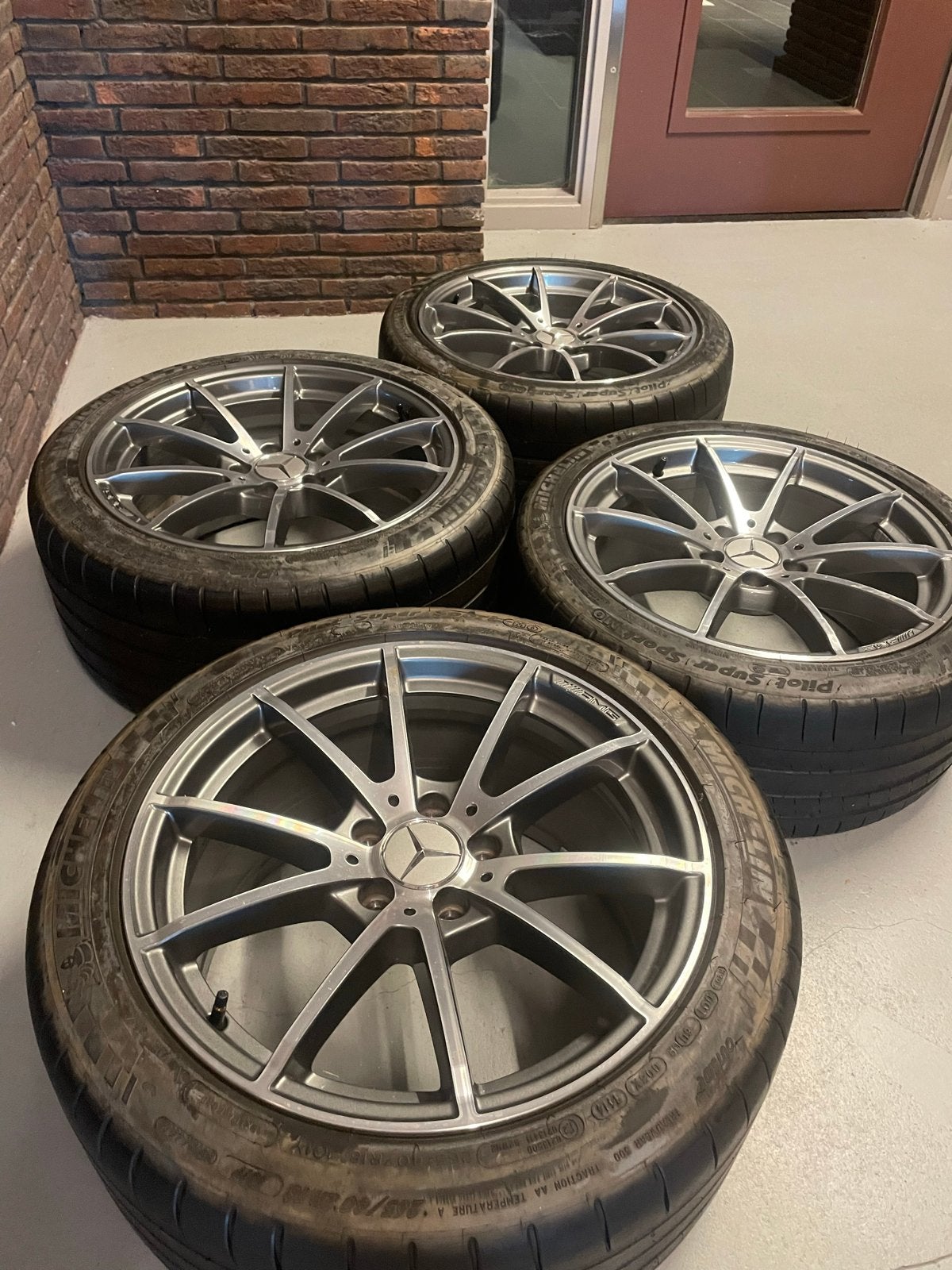 Mercedes AMG C63 Velgen met Banden, Auto-onderdelen, 19 inch, Gebruikt, Banden en Velgen, Ophalen of Verzenden