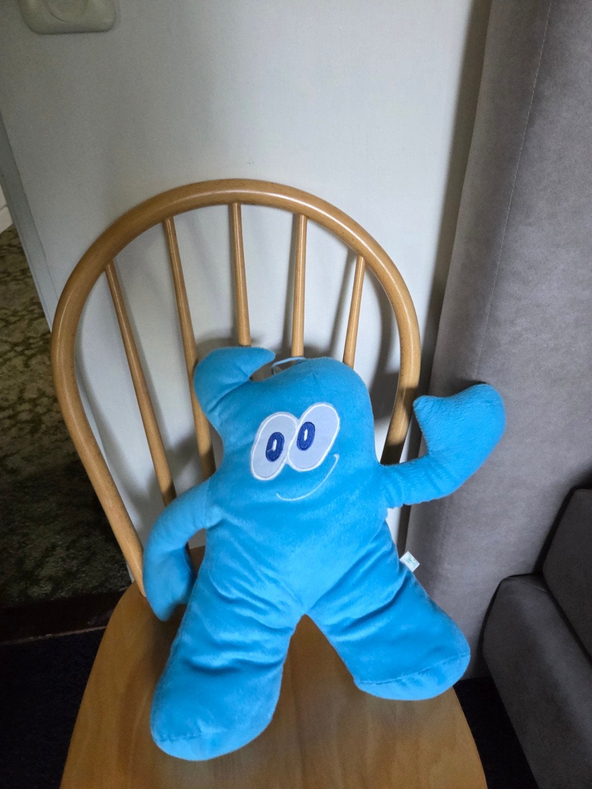 Blauwe knuffel met zuignap - Zo goed als nieuw, Kinderen en Baby's, Overige typen, Blauw, Ophalen of Verzenden, Zo goed als nieuw