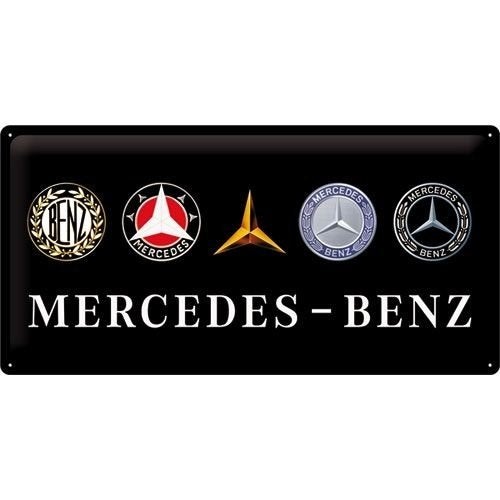 Mercedes Benz logo evolution relief metalen reclamebord deco, Ophalen of Verzenden, Nieuw, Auto's