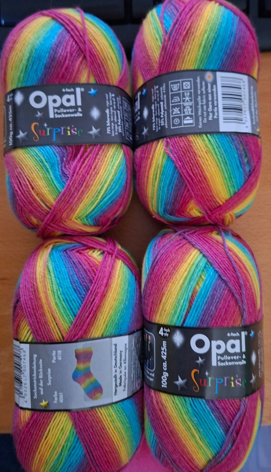 Opal sokkenwol 4x100 gr  4ply, Breien of Haken, Nieuw, Ophalen of Verzenden, Opal