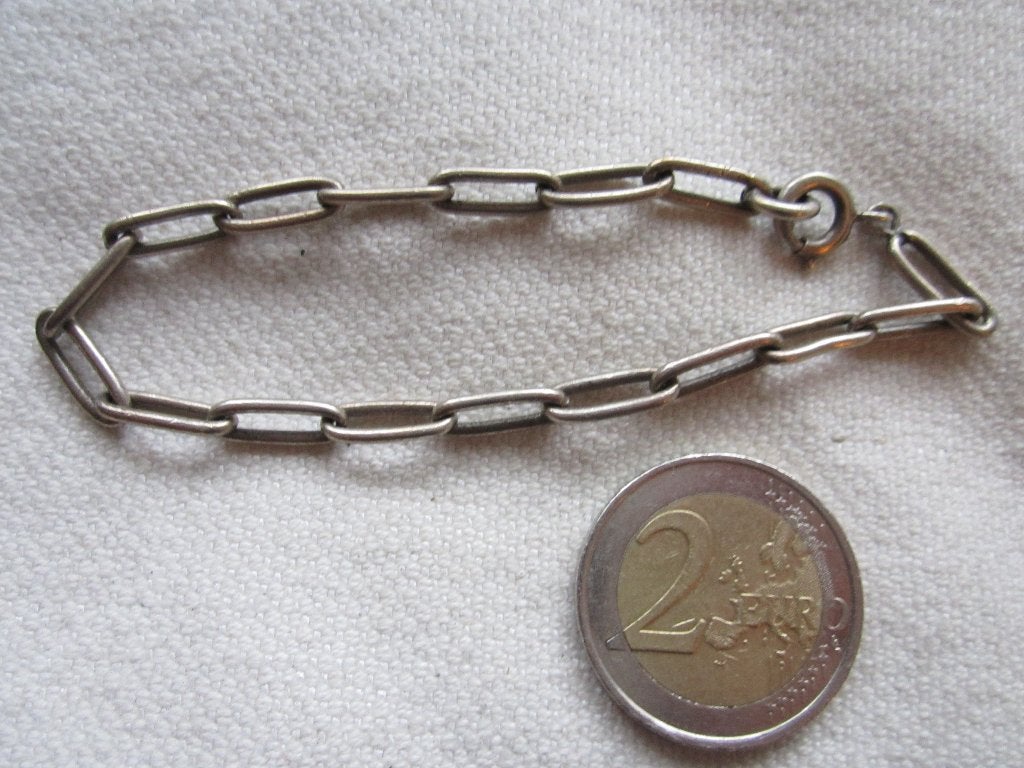 60. Schitterende oude armband, zilver 835+zwaardje,  18 cm, Ophalen, Zilver, Armband