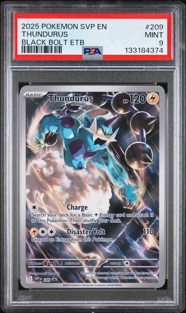 Thundurus Gallery Art 209 SV Black Star Promos PSA 9 Pokémon, Ophalen of Verzenden, Nieuw, Losse kaart