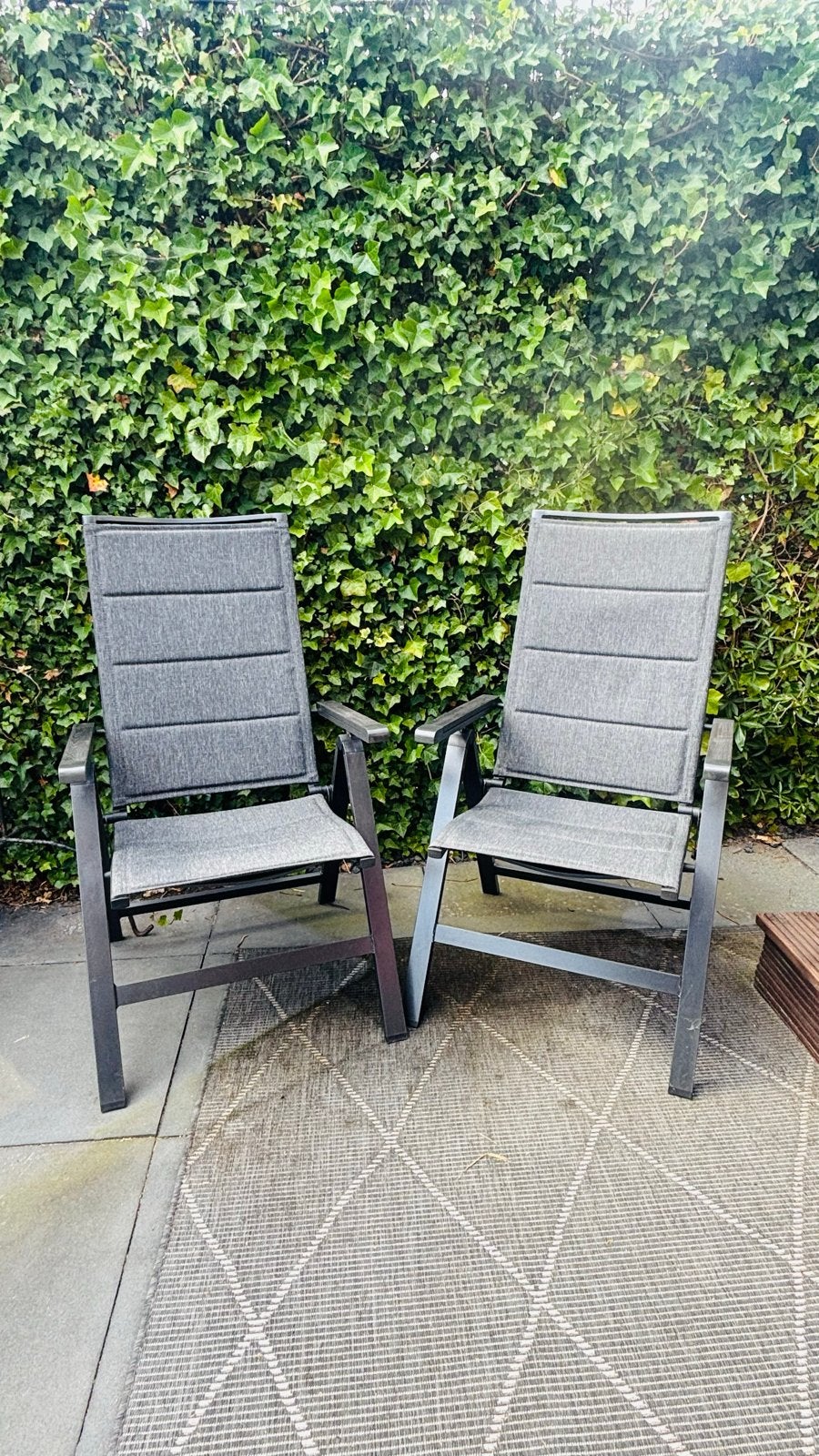 2x Belavi verstelbare tuinstoelen - Zo goed als nieuw, Ophalen of Verzenden, Zo goed als nieuw, Metaal, Inklapbaar