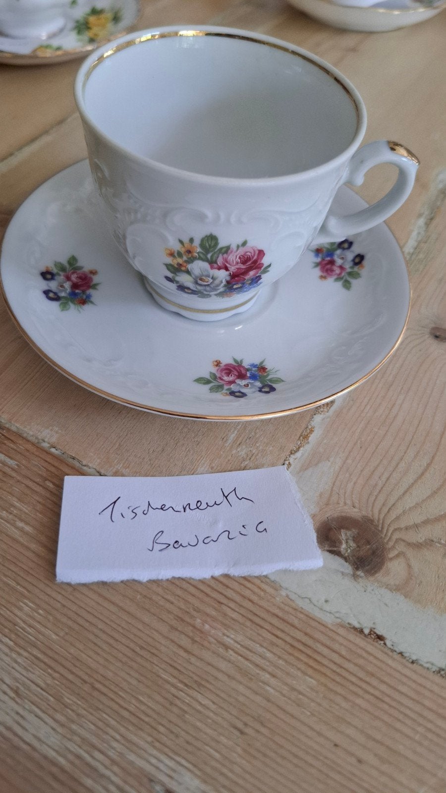 vintage porselein kop en schotel Tischenreuth Bavaria, Ophalen, Zo goed als nieuw, Porselein, Kop en/of schotel