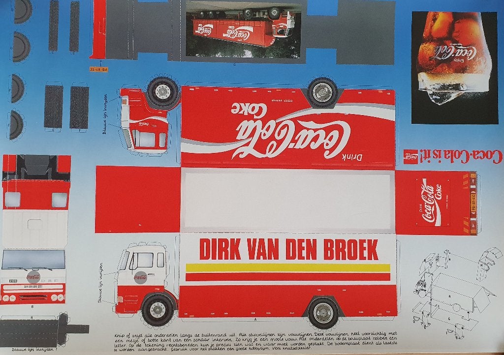 Poster Coca Cola bouwplaat - vrachtwagen Dirk van den Broek, Rechthoekig Staand, Verzenden, Zo goed als nieuw, A1 t/m A3