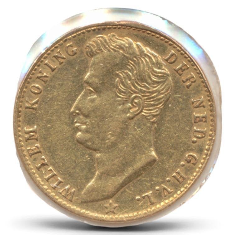 Nederland 5 Gulden 1826 Brussel Koning Willem 1, Ophalen of Verzenden, Goud