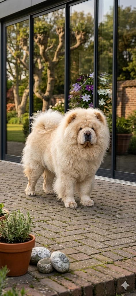 Prachtige crèmekleurige Chow Chow dekreu, 1 tot 2 jaar, Parvo, Eén hond, Nederland