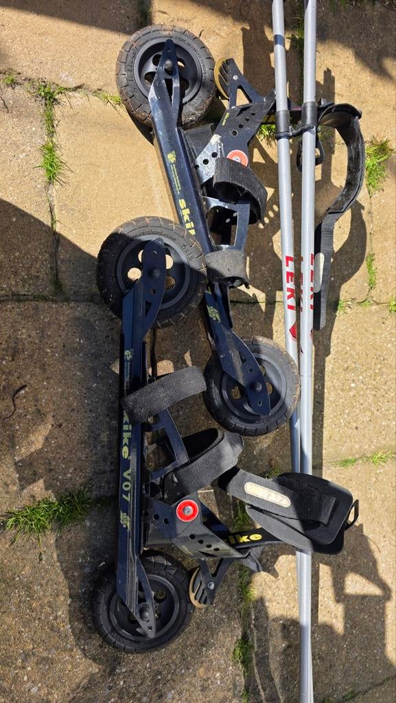 Skikes V07 met Leki poles - Off-road skaten, Sport en Fitness, Skeelers, Ophalen, Gebruikt, Overige typen, Overige merken