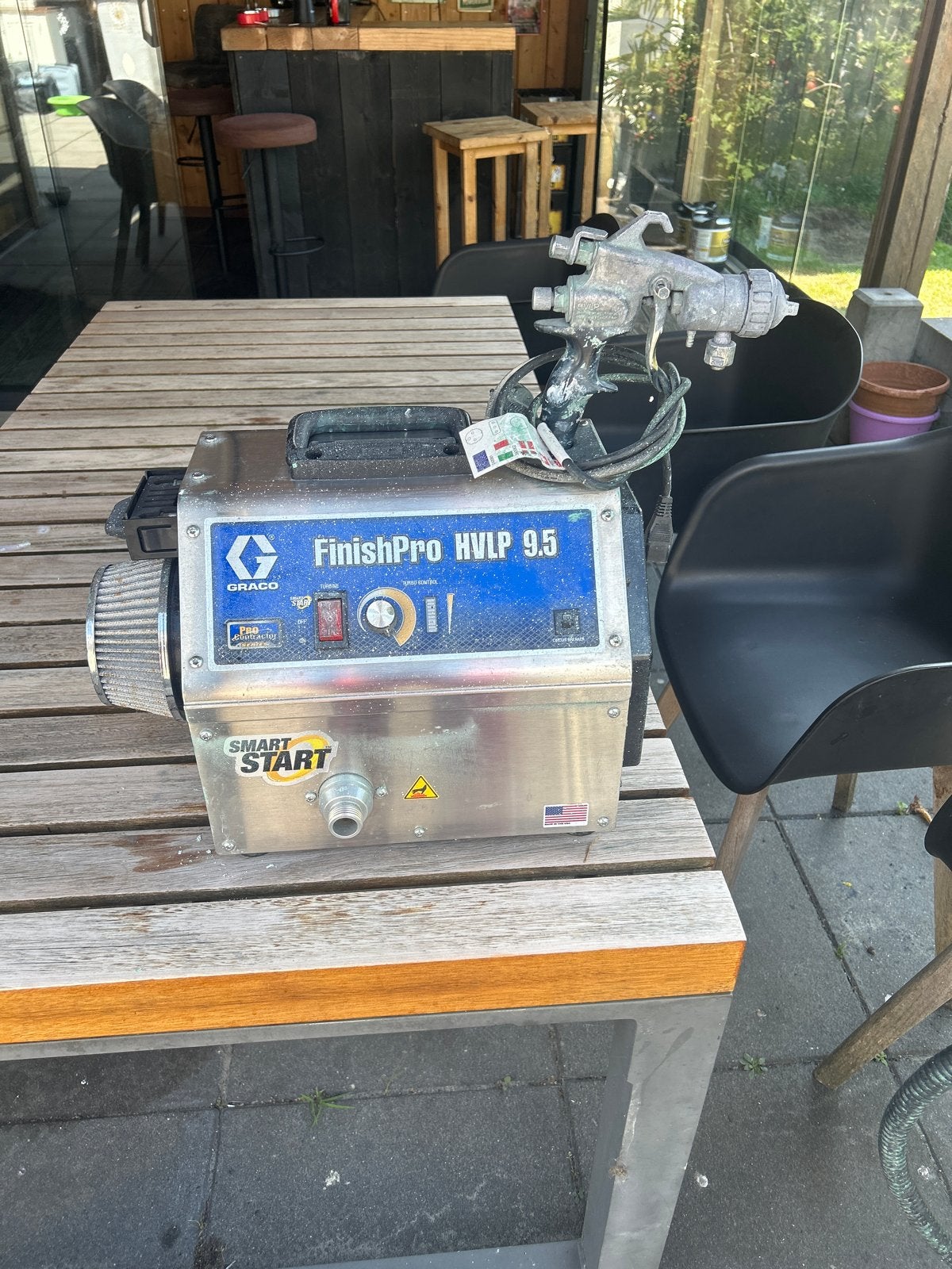 Graco FinishPro HVLP 9.5 Verfspuit - Professioneel, Doe-het-zelf en Verbouw, Ophalen, Gebruikt, Verfspuit of Verfpomp