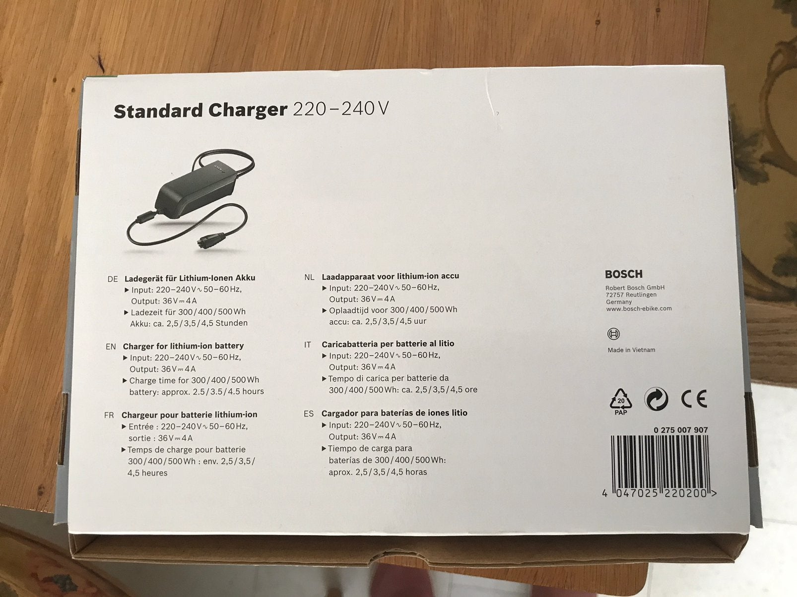Standard charger 220-240v, Nieuw