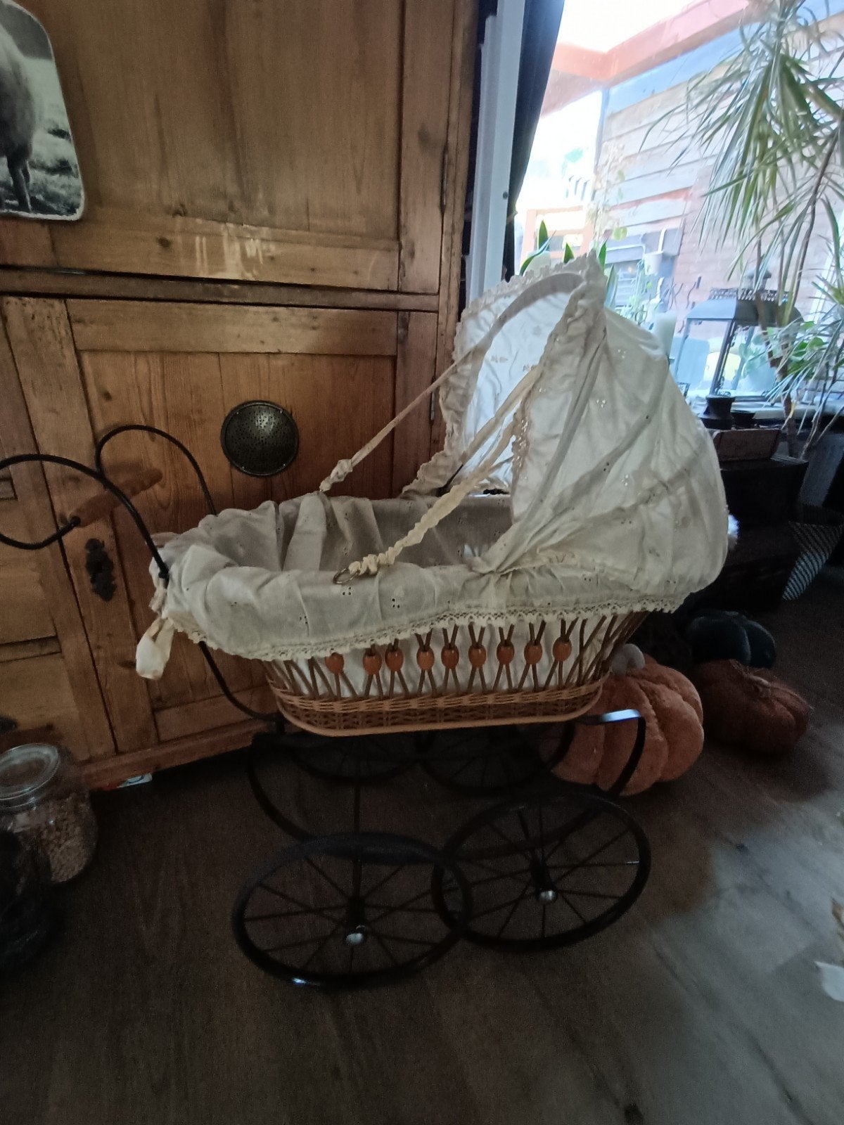 groot antiek, brocante poppenwagen, Antiek en Kunst, Ophalen