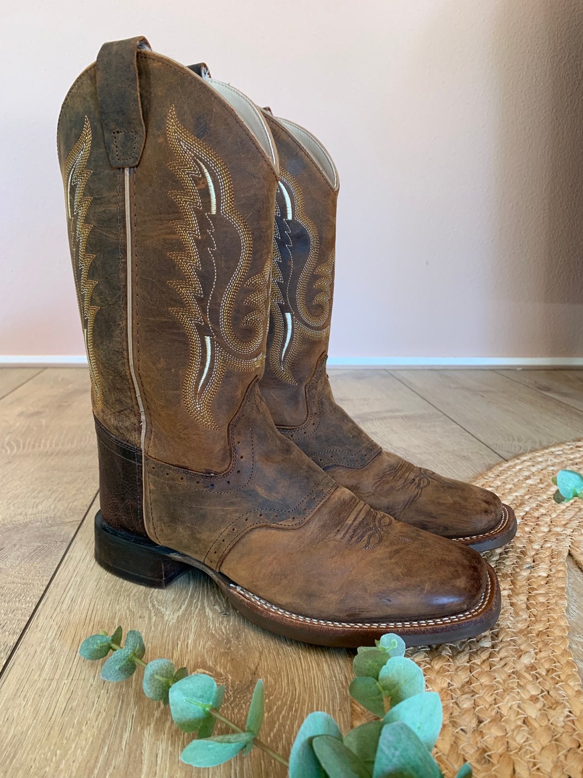 Old West cowboylaarzen square toe 38 western boots laarzen, Hoge laarzen, -, Ophalen of Verzenden, Zo goed als nieuw