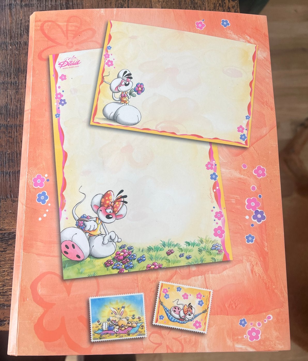 Complete Diddl map met A5 blaadjes en enveloppen, Verzamelen, Ophalen of Verzenden, Diddl, Zo goed als nieuw, Papier, Kaart of Schrift