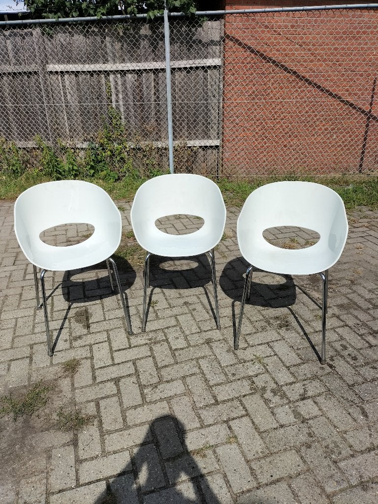 prachtige retro stoelen uit 60/70  jaren, Gebruikt, Drie, Wit, Overige materialen