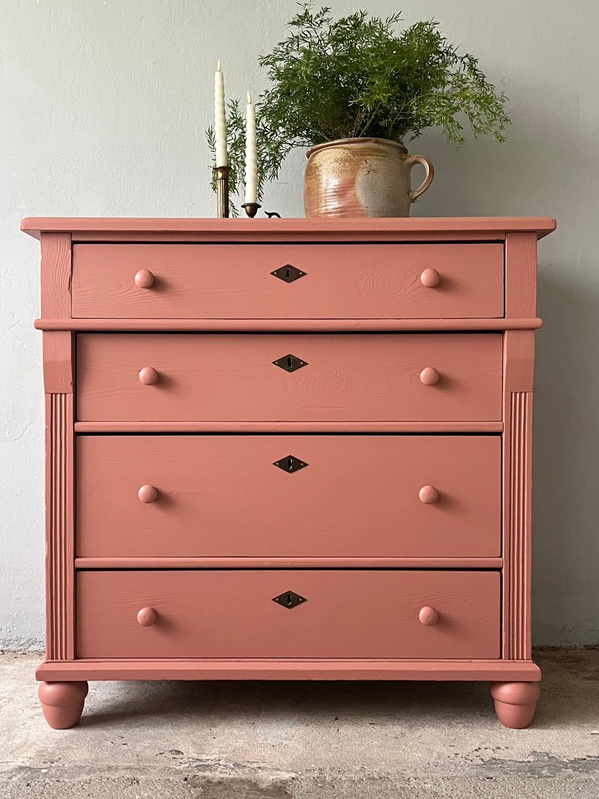 Grenen ladekast, vintage, commode, dressoir, brocante, Ophalen, Gebruikt, 100 tot 150 cm, Landelijk, vintage, brocante, cottage