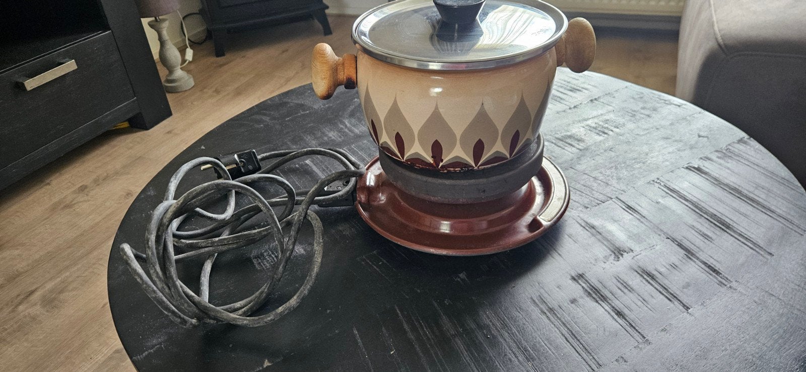 Vintage elektrische fonduepan met retro design, Ophalen of Verzenden