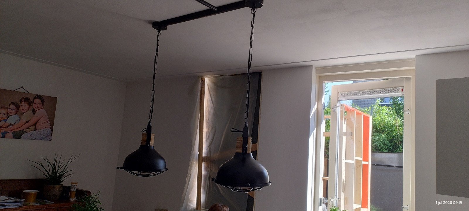 Mooie set industriële hanglampen, Ophalen, E27 (groot), Zo goed als nieuw, Metaal
