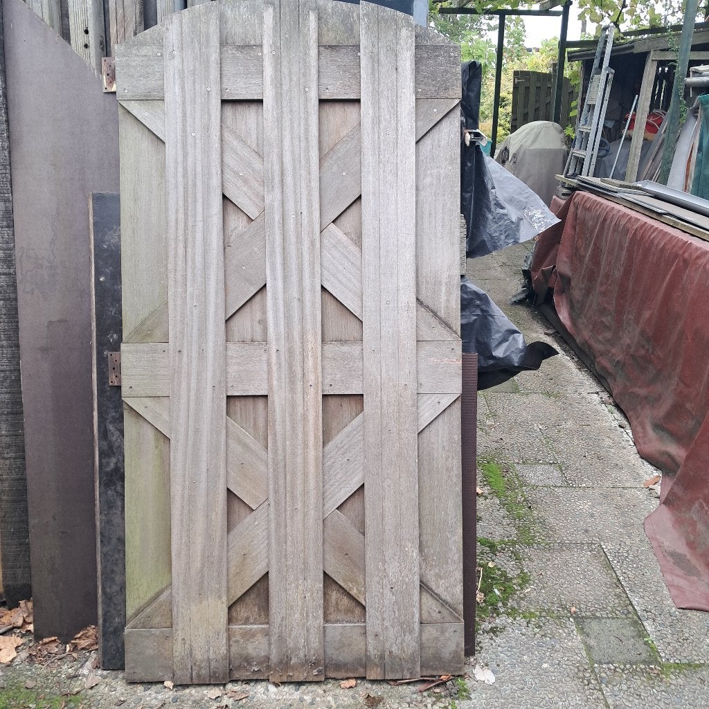tuindeur hardhout 90x180, Tuin en Terras, Met poort, Gebruikt, Ophalen of Verzenden, Tuinhek
