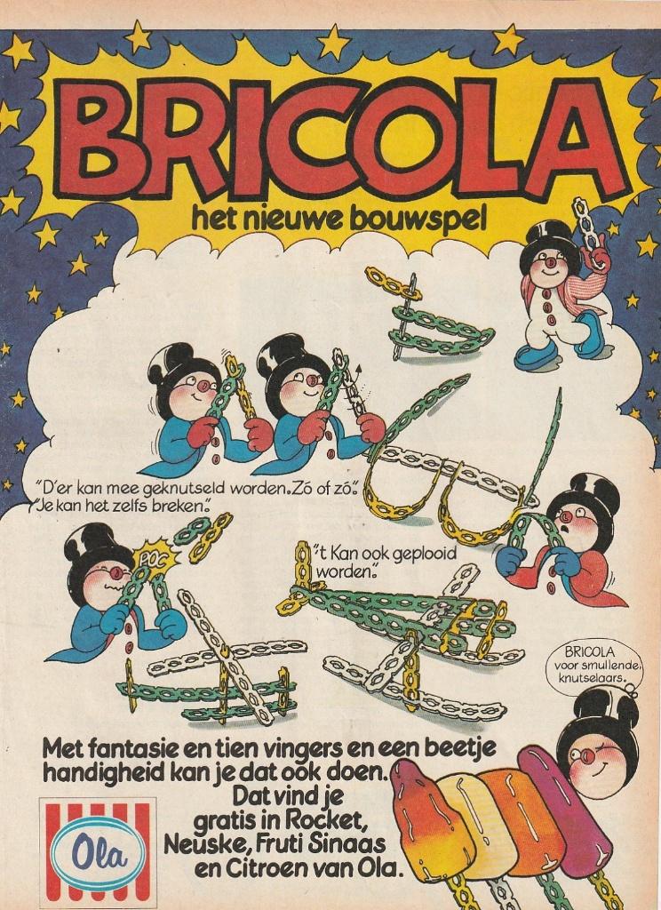 Retro reclame 1970 Ola ijsjes Bricola speelgoed actie, Verzamelen, Verzenden, Overige typen