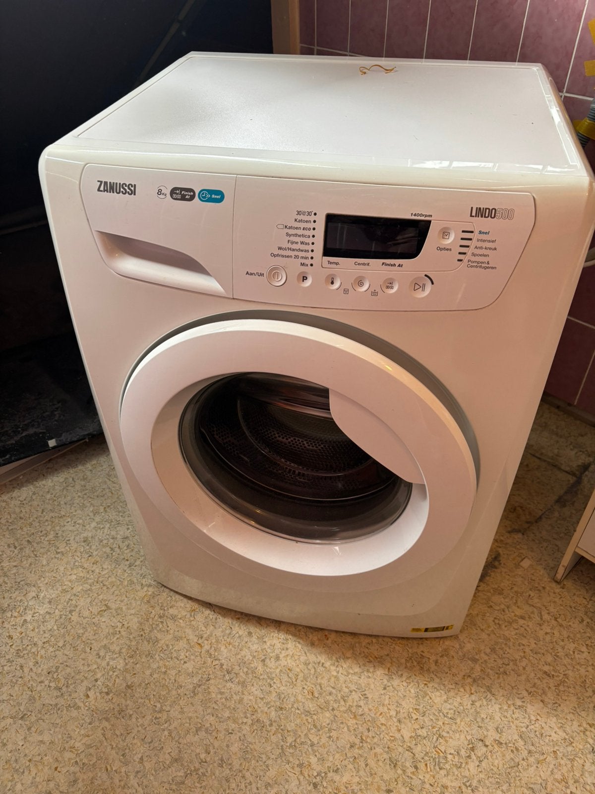 Zanussi Lindo 500 Wasmachine 8kg 1400 toeren, Ophalen, 1200 tot 1600 toeren, Gebruikt, 8 tot 10 kg