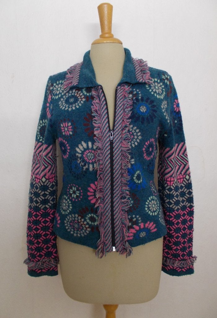 Folklore/Noors gebreid wol mix print vest van Oilily! M, Verzenden, Zo goed als nieuw, Maat 38/40 (M), Meerkleurig