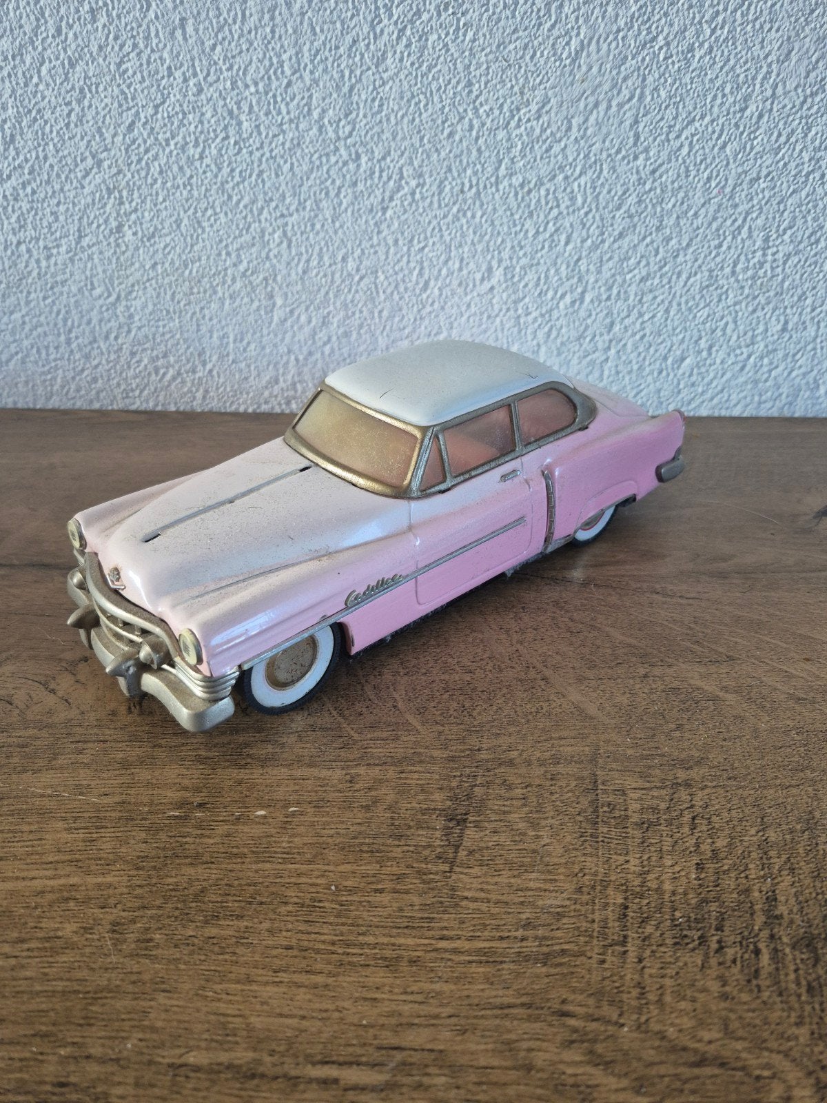 Vintage Cadillac 1950 Modelauto - Roze/Wit, Ophalen of Verzenden, Gebruikt, Overige typen