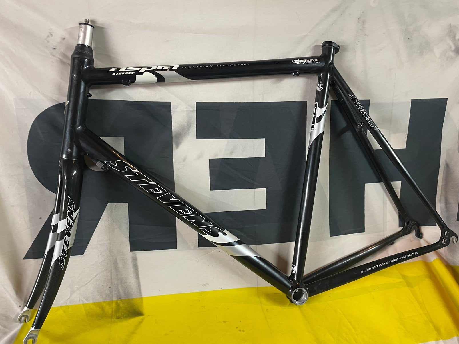 Aluminium Stevens Aspin 62ct racefiets frame met Carbon vork, Verzenden, Zo goed als nieuw, Overige typen
