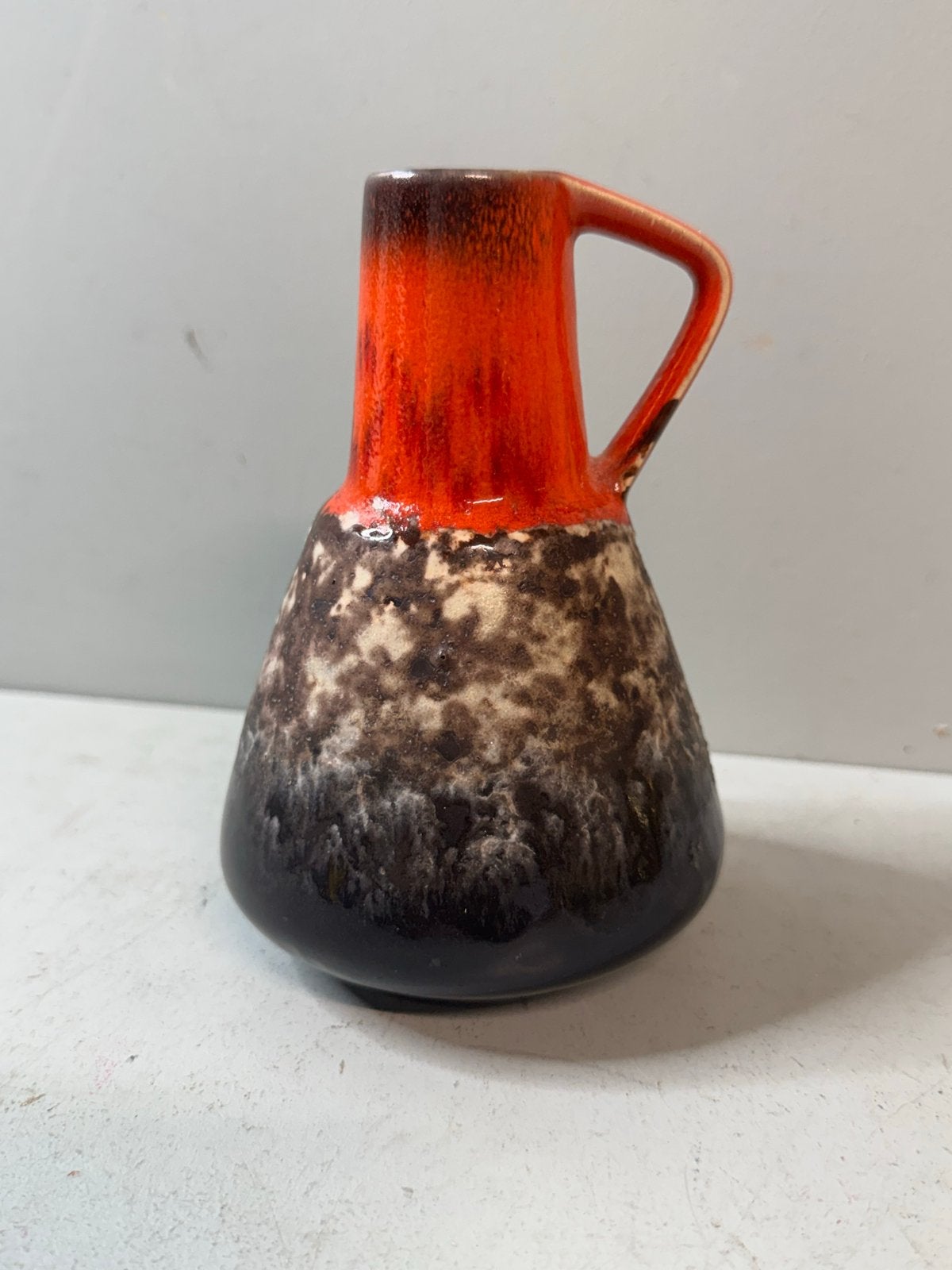 West Germany vaasje rood/zwart fat lava stijl, Ophalen of Verzenden