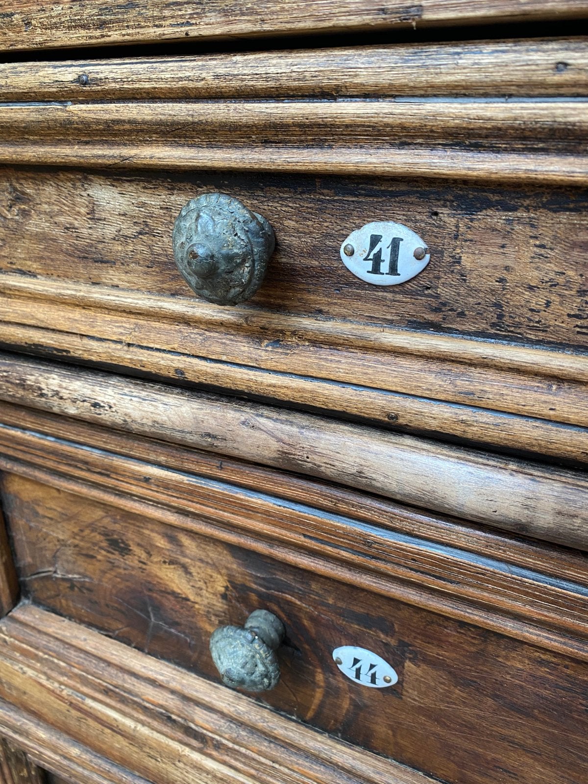 Stoere Franse kast ladekast met nummers, Ophalen, Gebruikt, 100 tot 150 cm, 100 tot 150 cm