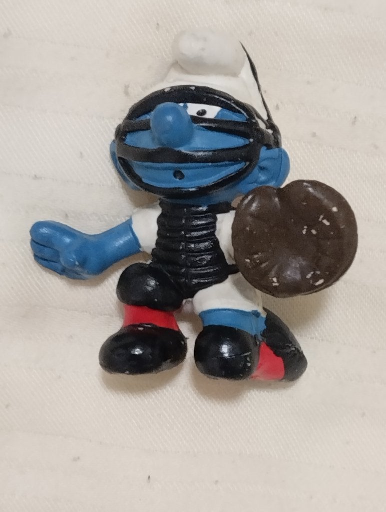 baseball catcher smurf, Ophalen of Verzenden, Gebruikt, Overige Smurfen, Poppetje, Figuurtje of Knuffel