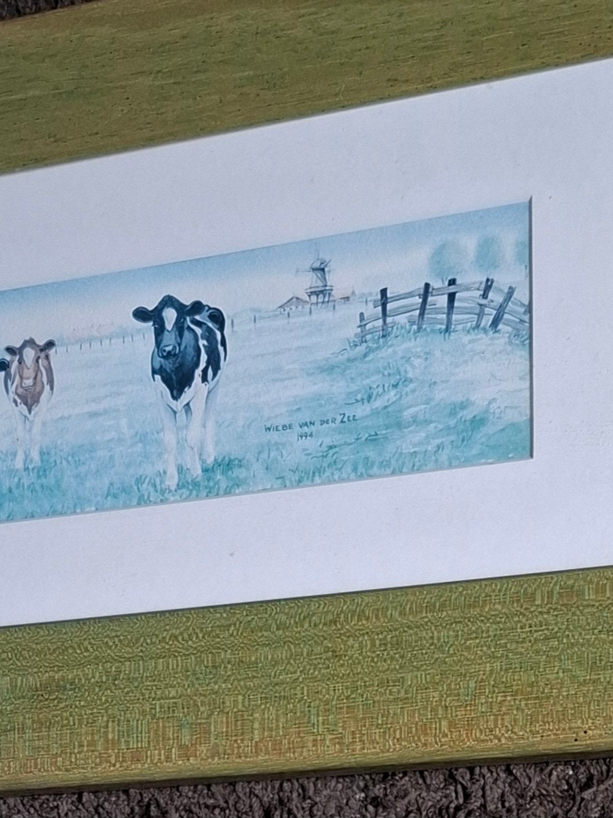 WIEBE VAN DER ZEE 2-luik AQUARELLEN KOEIEN, Ophalen of Verzenden