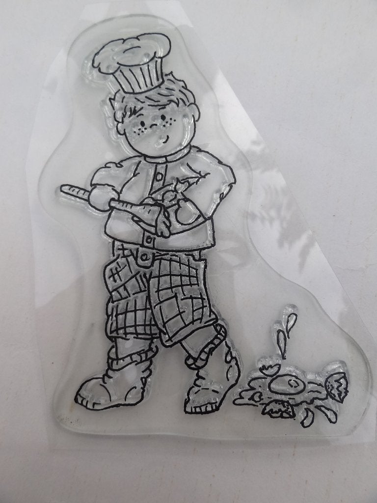 stempel bakker jongetje, Ophalen of Verzenden, Zo goed als nieuw, Clearstamp