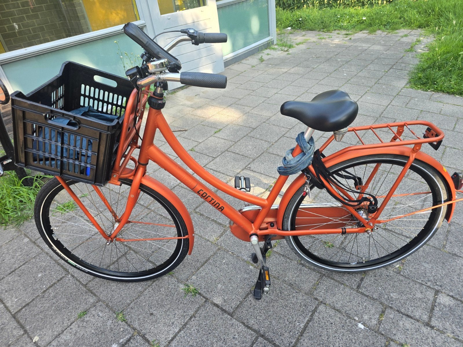 Cortina fiets met nieuwe voorband en binnenband, Gebruikt, Velgrem, Versnellingen, 50 tot 53 cm