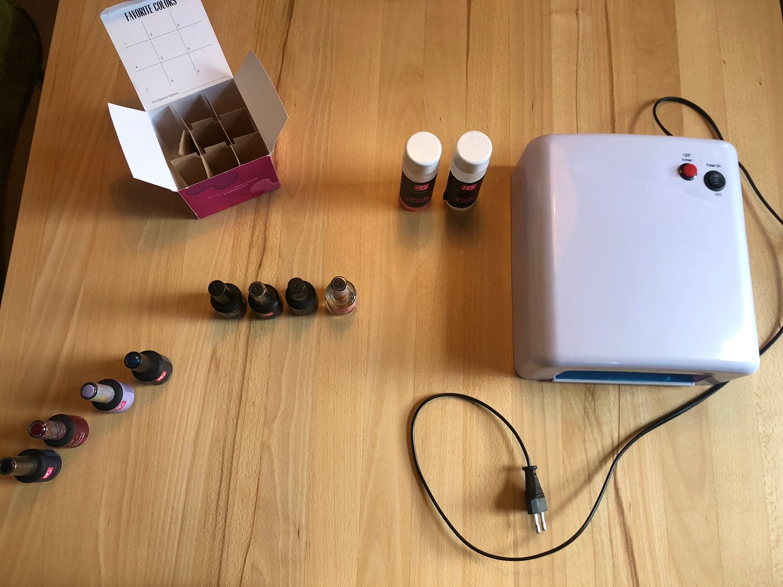 Pink gellac set nagellak, Sieraden, Tassen en Uiterlijk, Uiterlijk | Cosmetica en Make-up, Ophalen, Gebruikt, Handen en Nagels