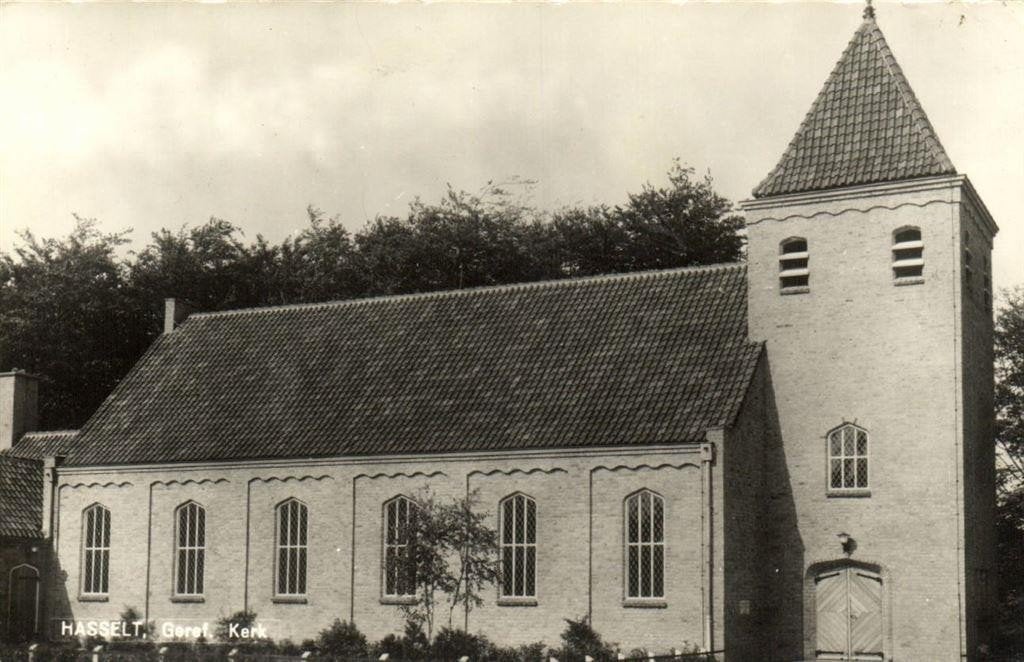 Hasselt, Geref. Kerk - ongelopen, Verzamelen, Ansichtkaarten | Nederland, Ophalen of Verzenden, 1940 tot 1960, Ongelopen, Overijssel