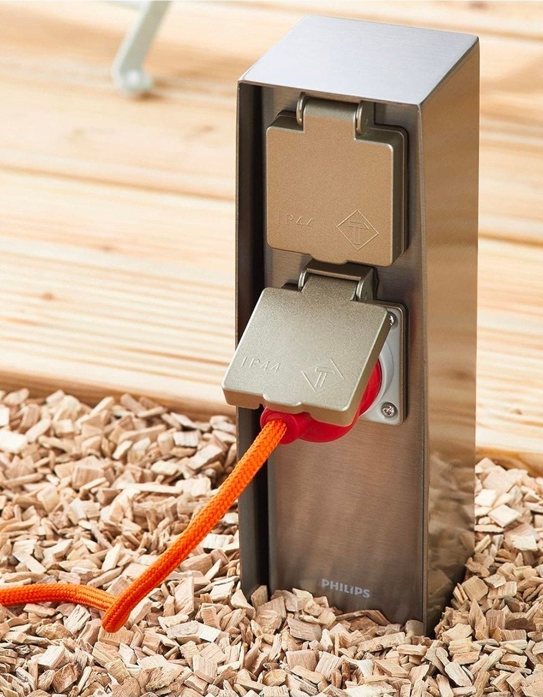 Nieuw in doos Philips Dubbel buitenstopk RVS, Ophalen, Wandlamp, Nieuw, Netvoeding