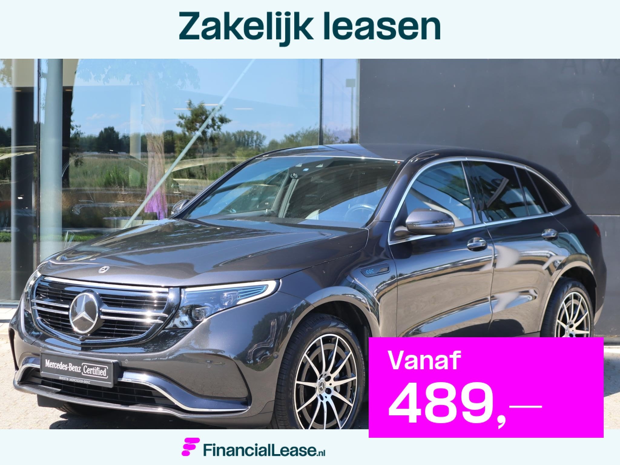 Mercedes-Benz EQC 400 4MATIC Business Solution AMG 80 kWh, Automaat, Stof, Zwart, 2395 kg