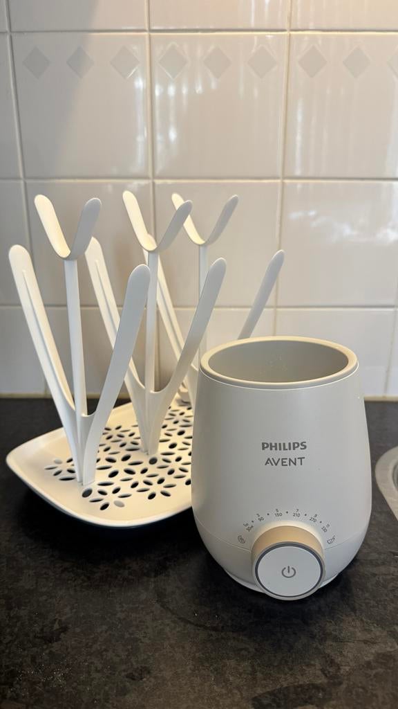 Philips Avent Flessenwarmer + Droogrek, Ophalen of Verzenden, Zo goed als nieuw, Flessen- of potjesverwarmer
